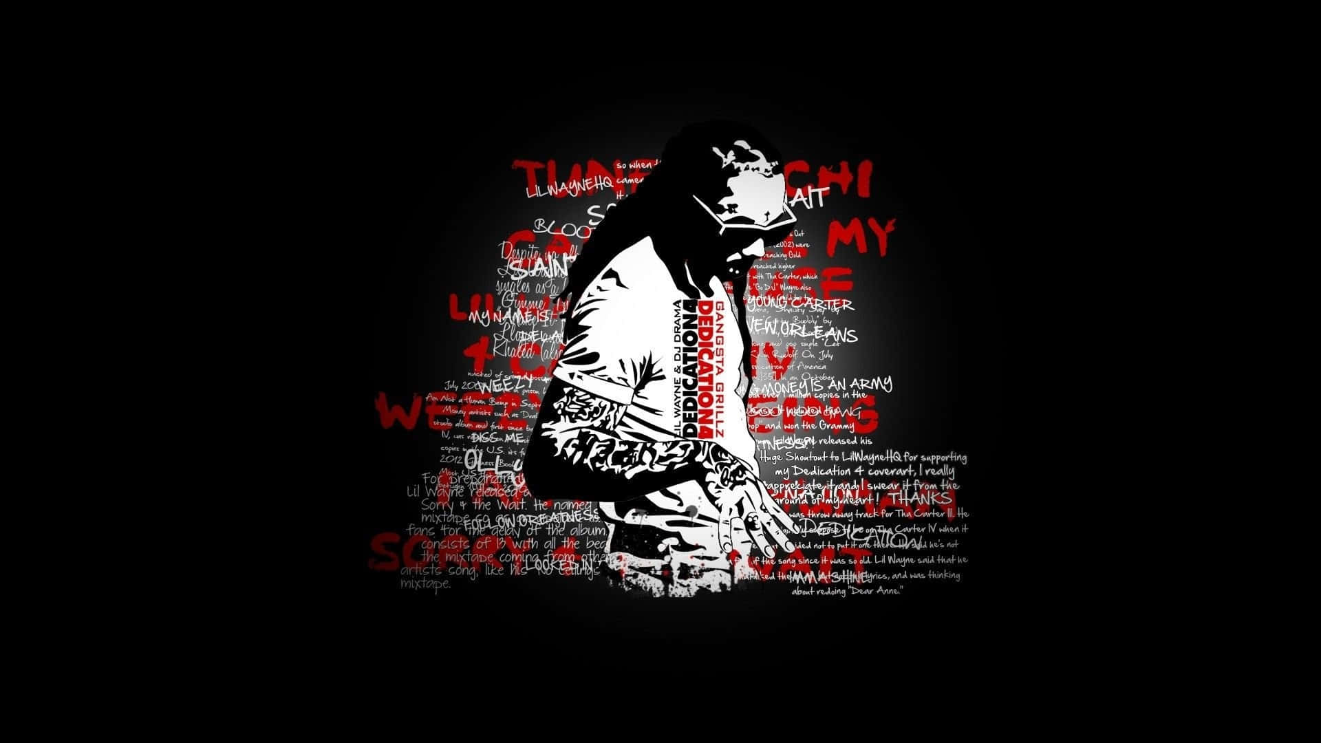 Sjov Rapper Lil Wayne Vektor Kunst Baggrund Wallpaper
