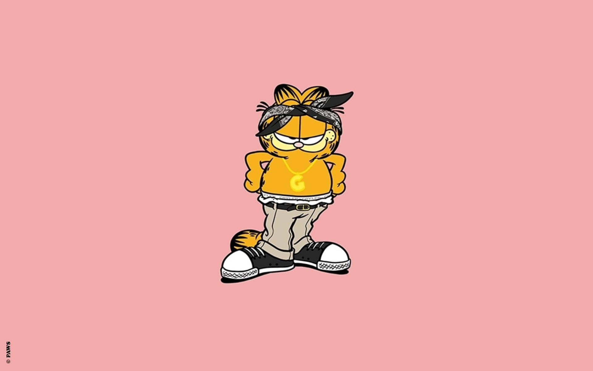 Cool Rebel Garfield Cartoon Wallpaper