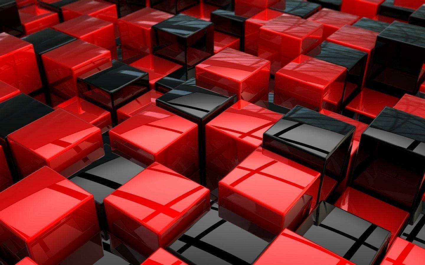 Cool Red And Black 3d Blocks