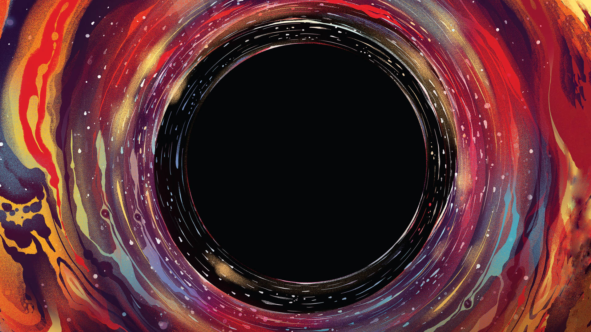 A Black Hole With Colorful Swirls And Swirls Wallpaper