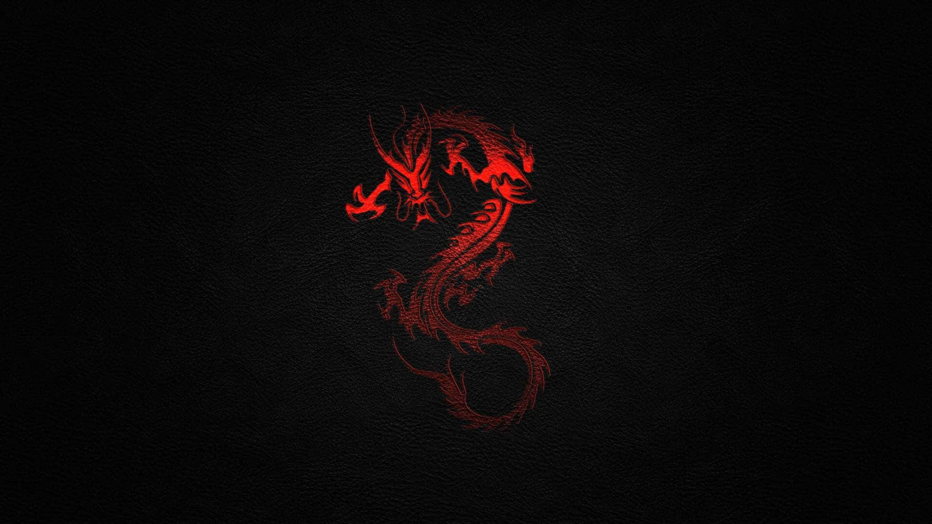 A Red Dragon On A Black Background