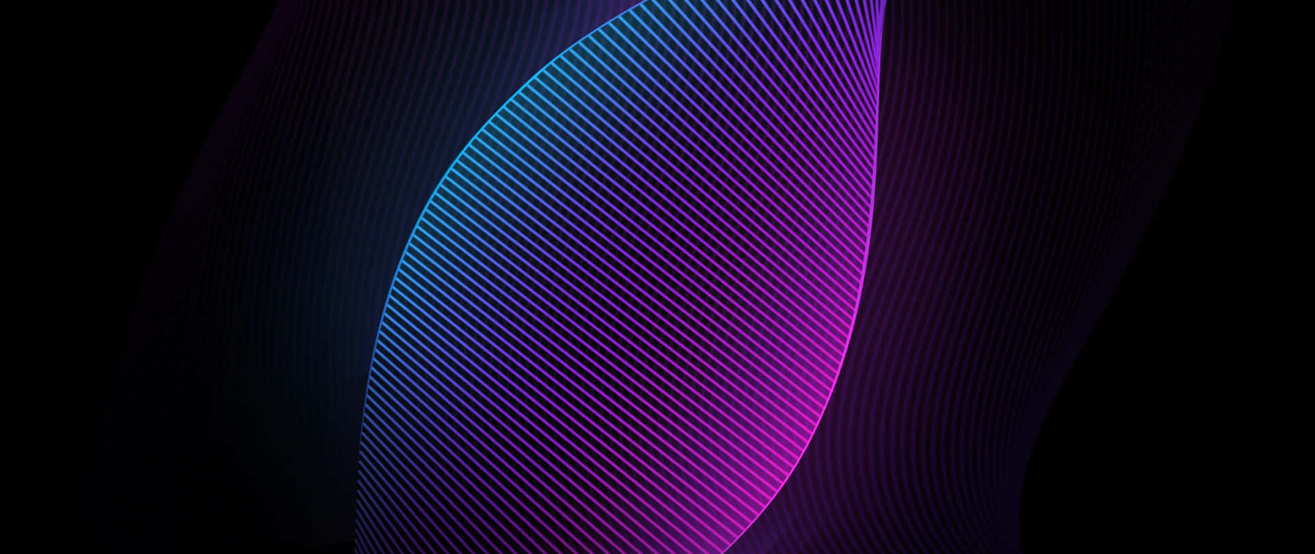 A Purple And Blue Wave Pattern On A Black Background Wallpaper
