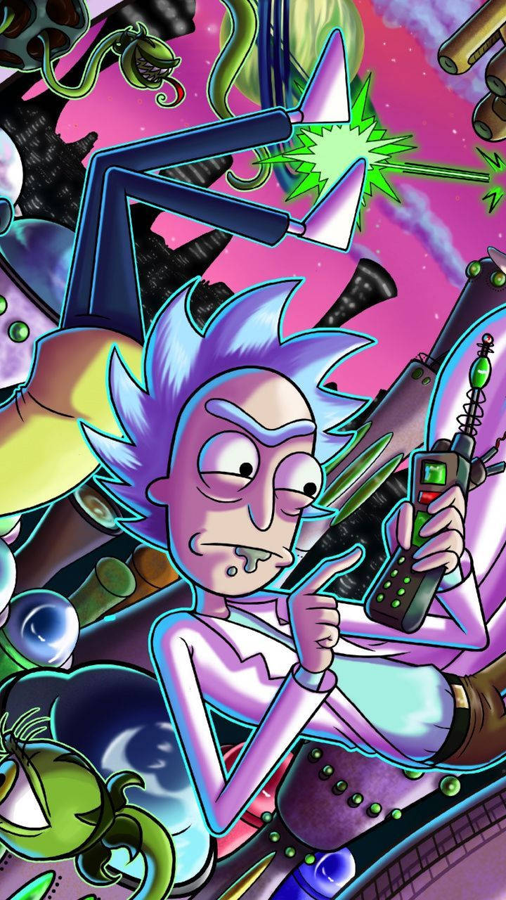 Cool Rick And Morty With Phone