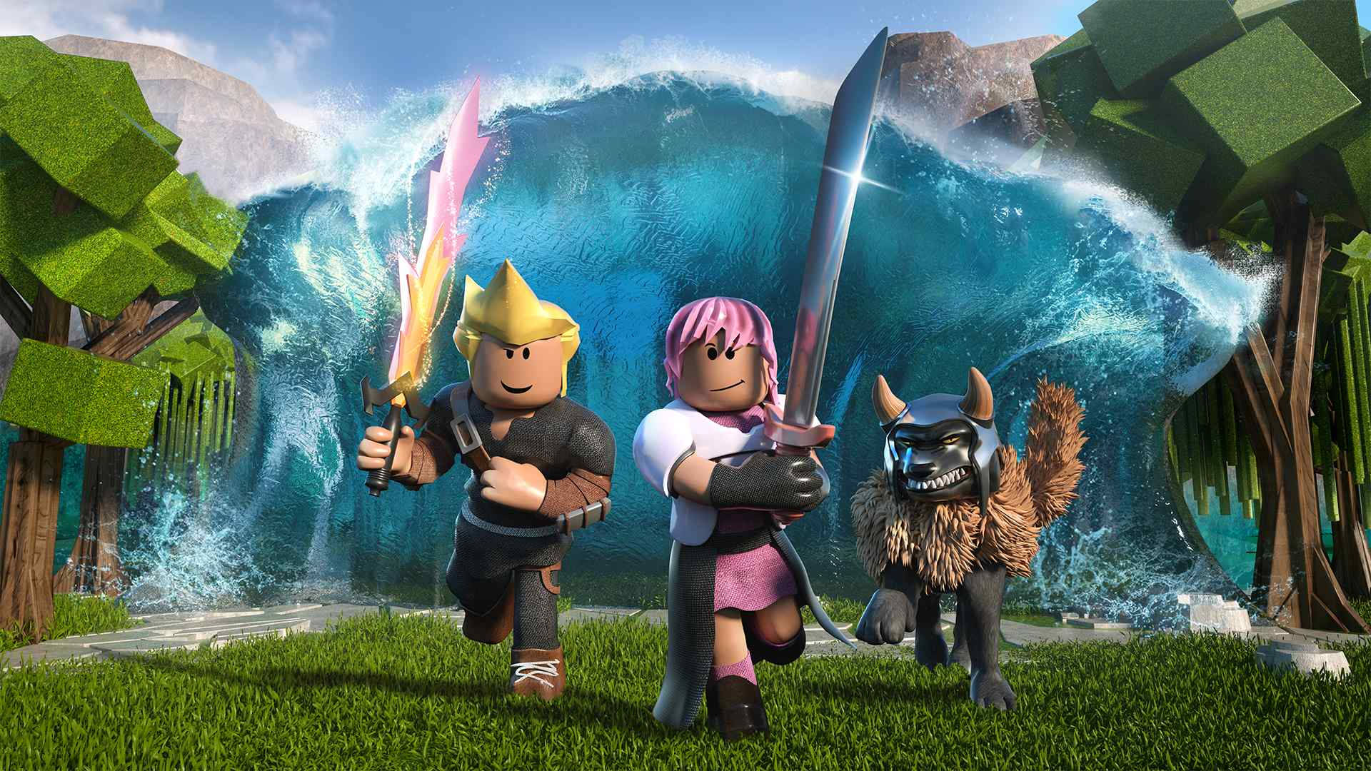 Cool Roblox Running From Waves Wallpaper