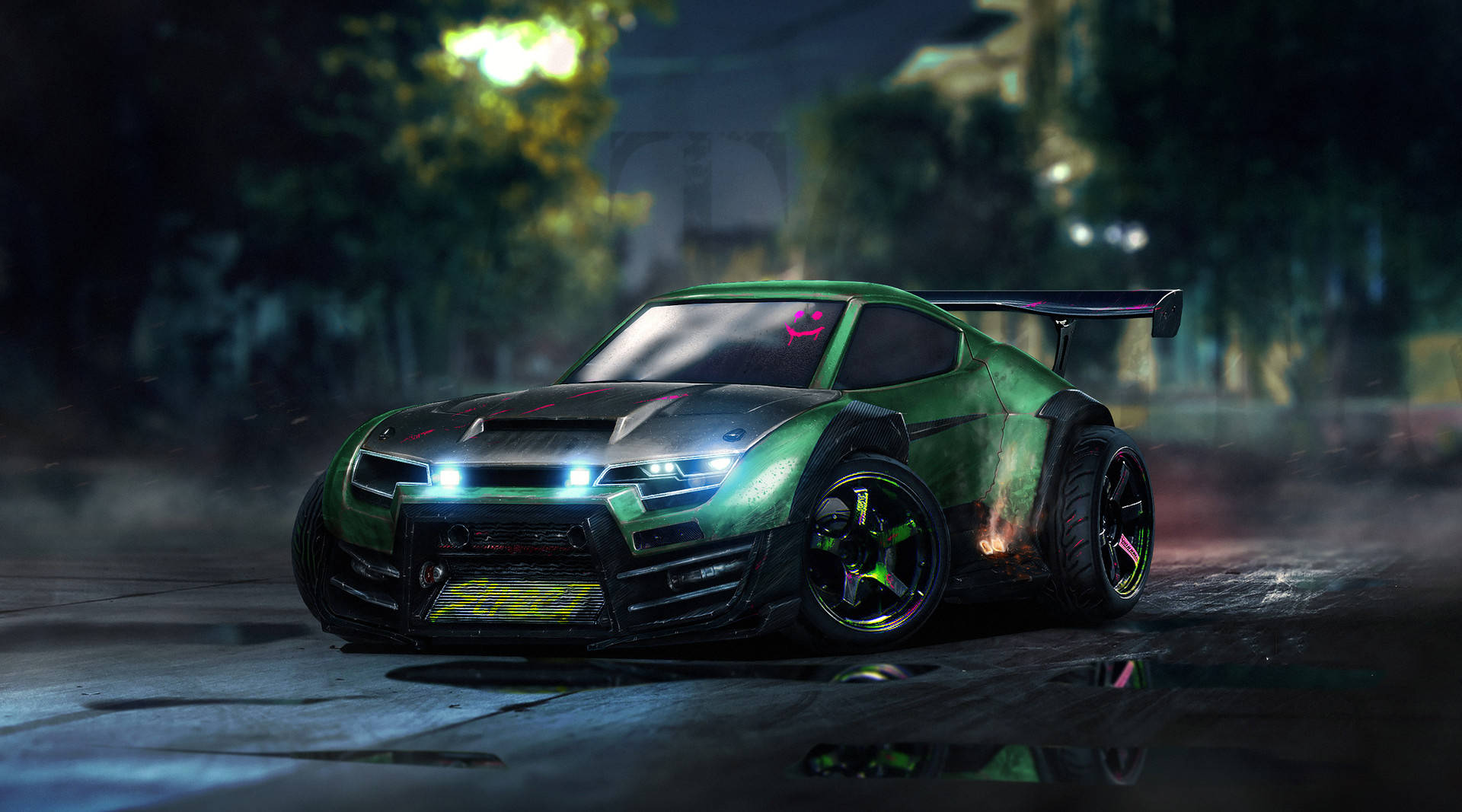 Cool Rocket League Green Takumi Car