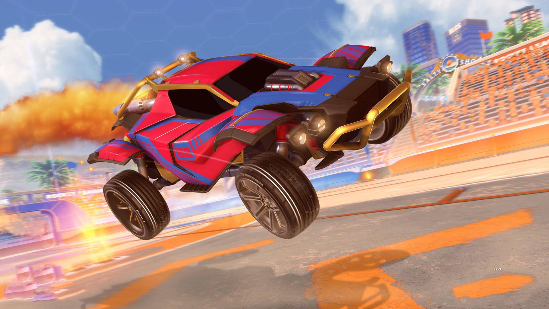 Cool Rocket League Red And Blue Twinzer Wallpaper