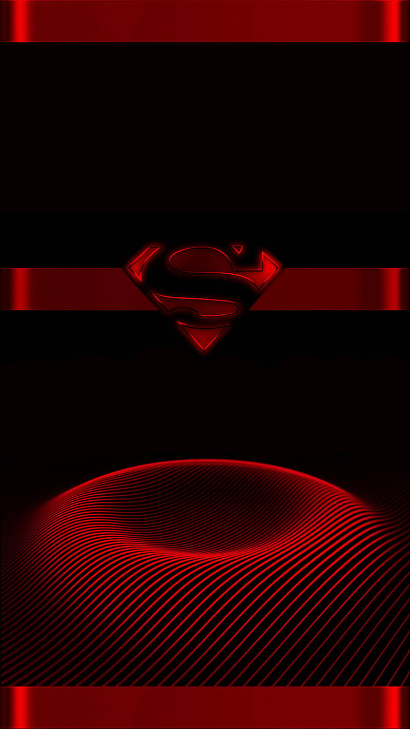 Cool Rød Sort Superman Symbol Iphone Wallpaper