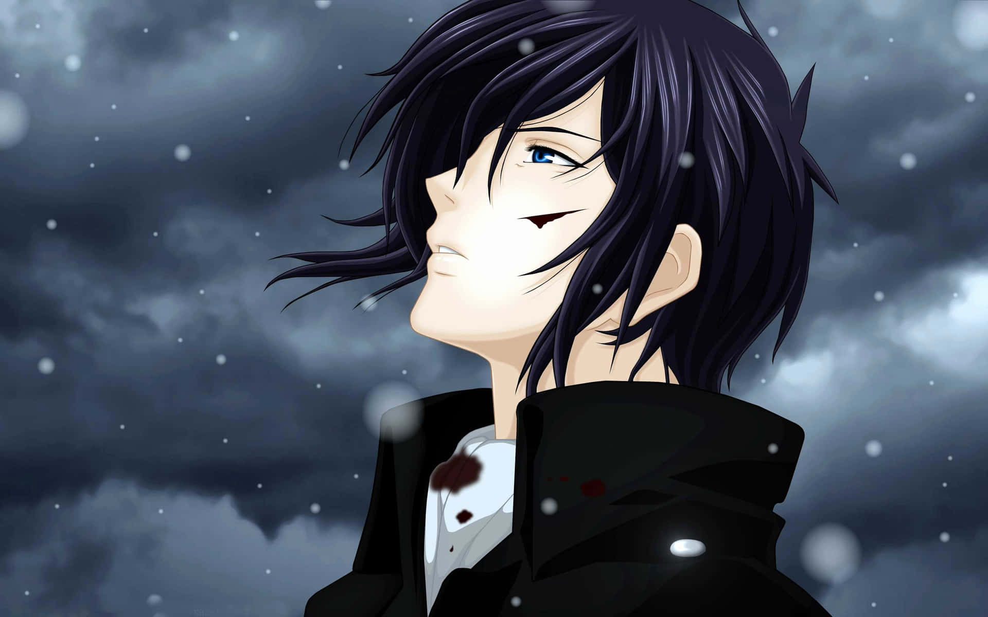 A Man With Black Hair Standing In The Snow Wallpaper