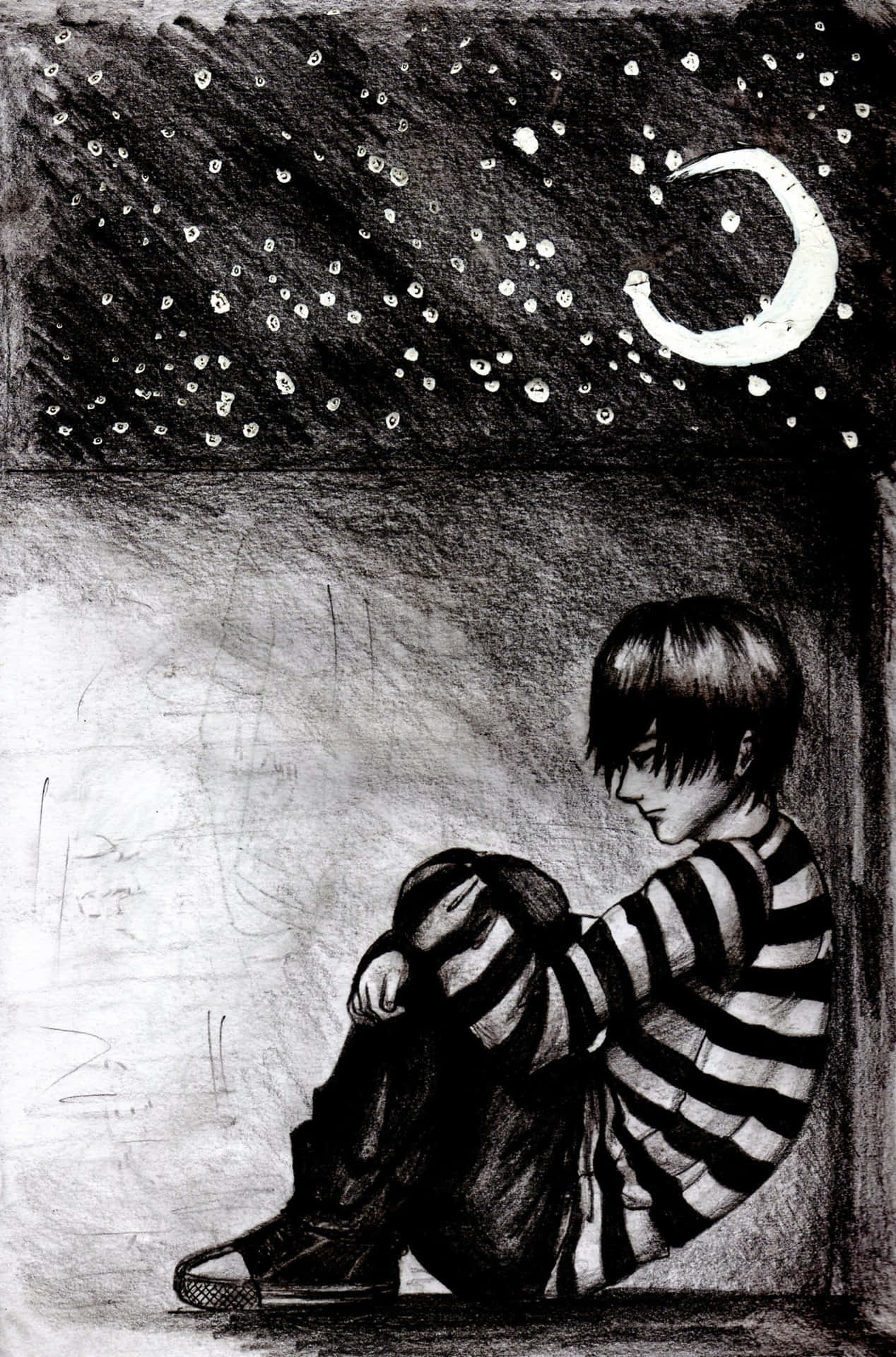 How to draw a sad boy/alone boy drawing by pencil sketch | By Lutfa Art  ALNFacebook