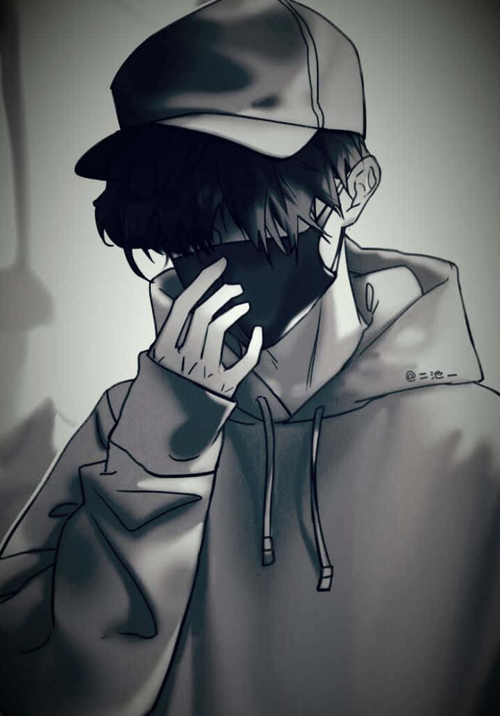 Download Cool Sad Boy Wearing Hoodie And Mask Wallpaper 