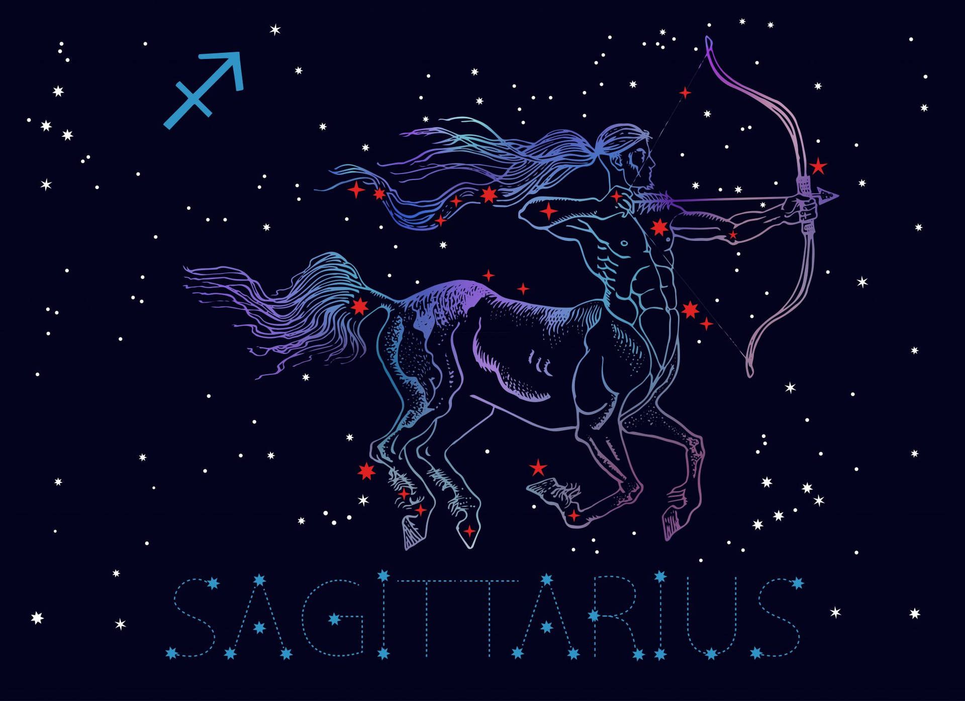Cool Sagittarius Zodiac Archer Art Wallpaper