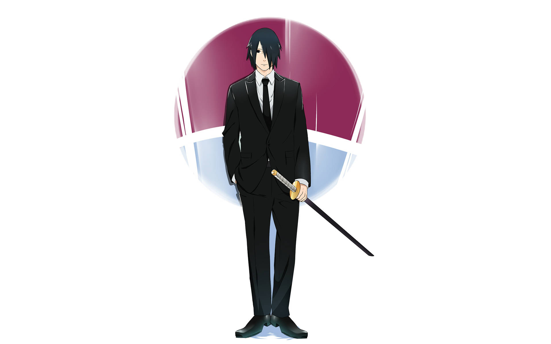 Cool Sasuke In Suit Wallpaper