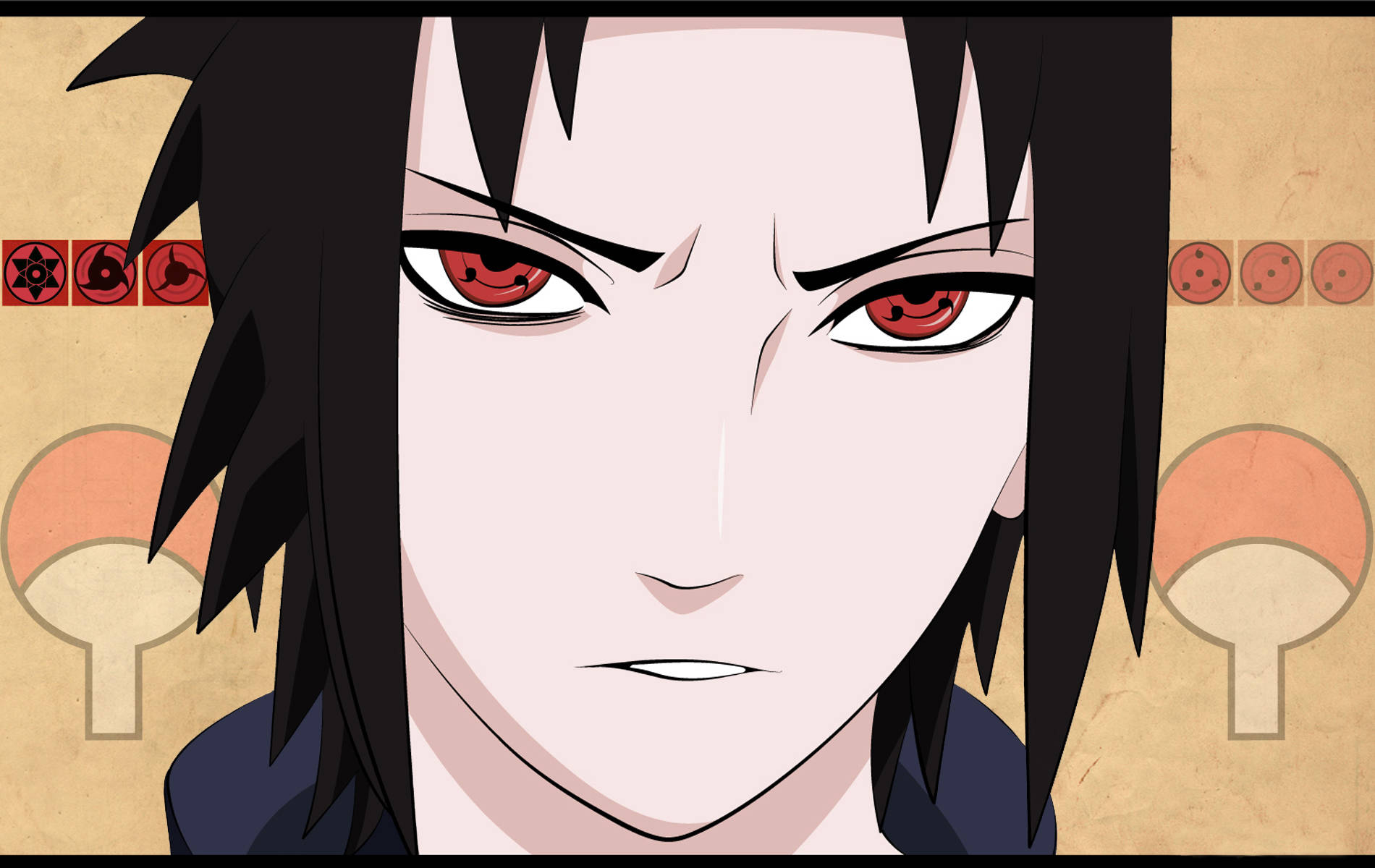 Cool Sasuke Various Sharingan Eyes Wallpaper