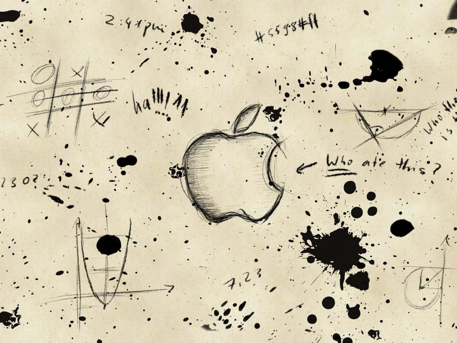 Coole School Apple Logo Doodles Achtergrond