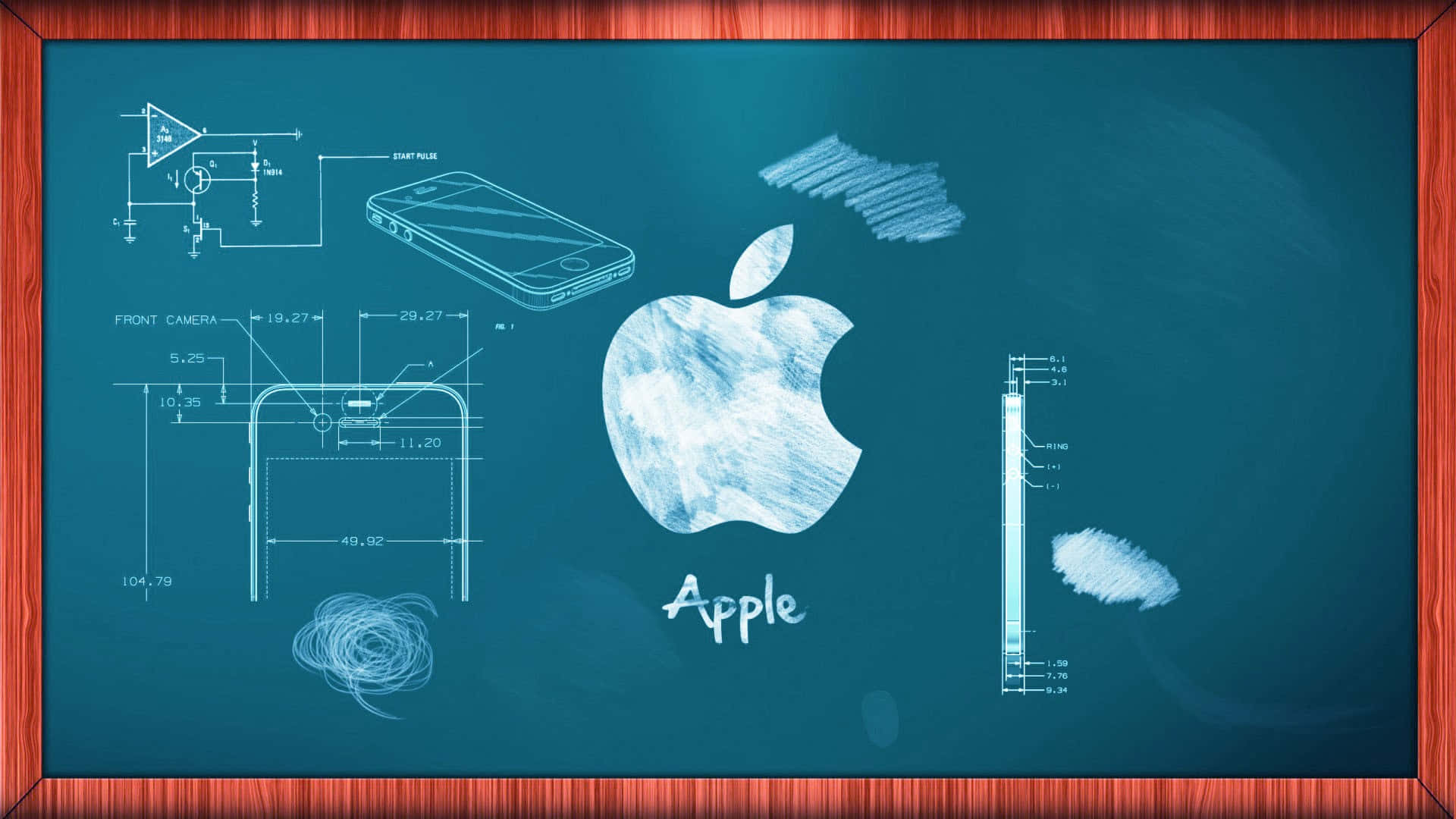 Apple Logo On A Chalkboard Wallpaper