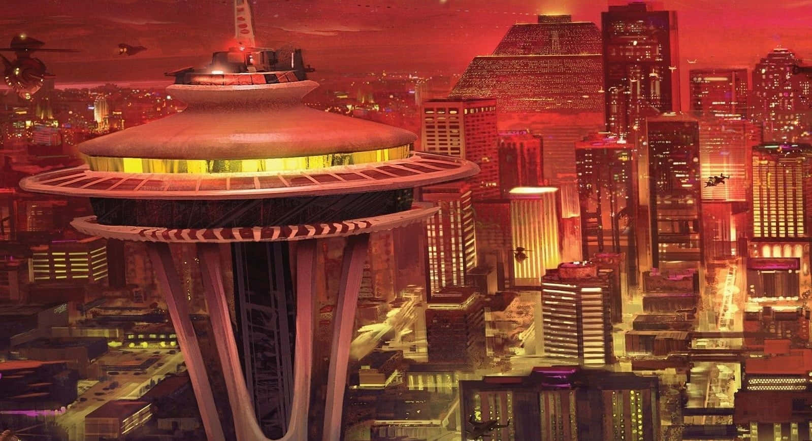Cool Seattle Fra Shadowrun-serien Under Skyline Wallpaper