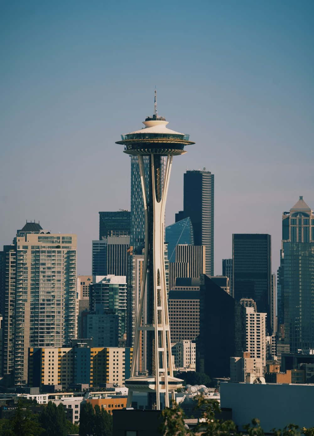 Deckdi Osservazione Della Space Needle A Seattle, La Città Fantastica Sfondo