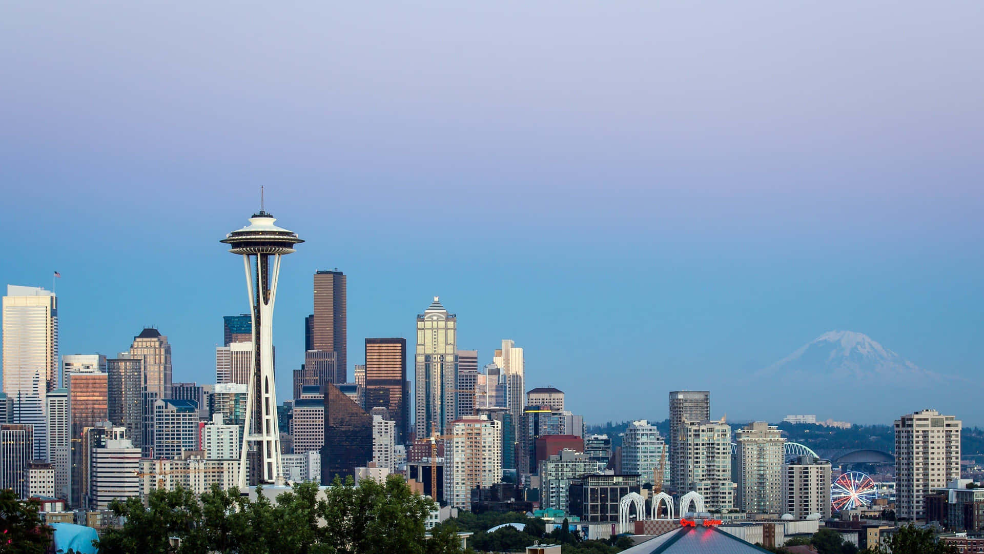 Nyd det fantastiske Seattle skyline. Wallpaper