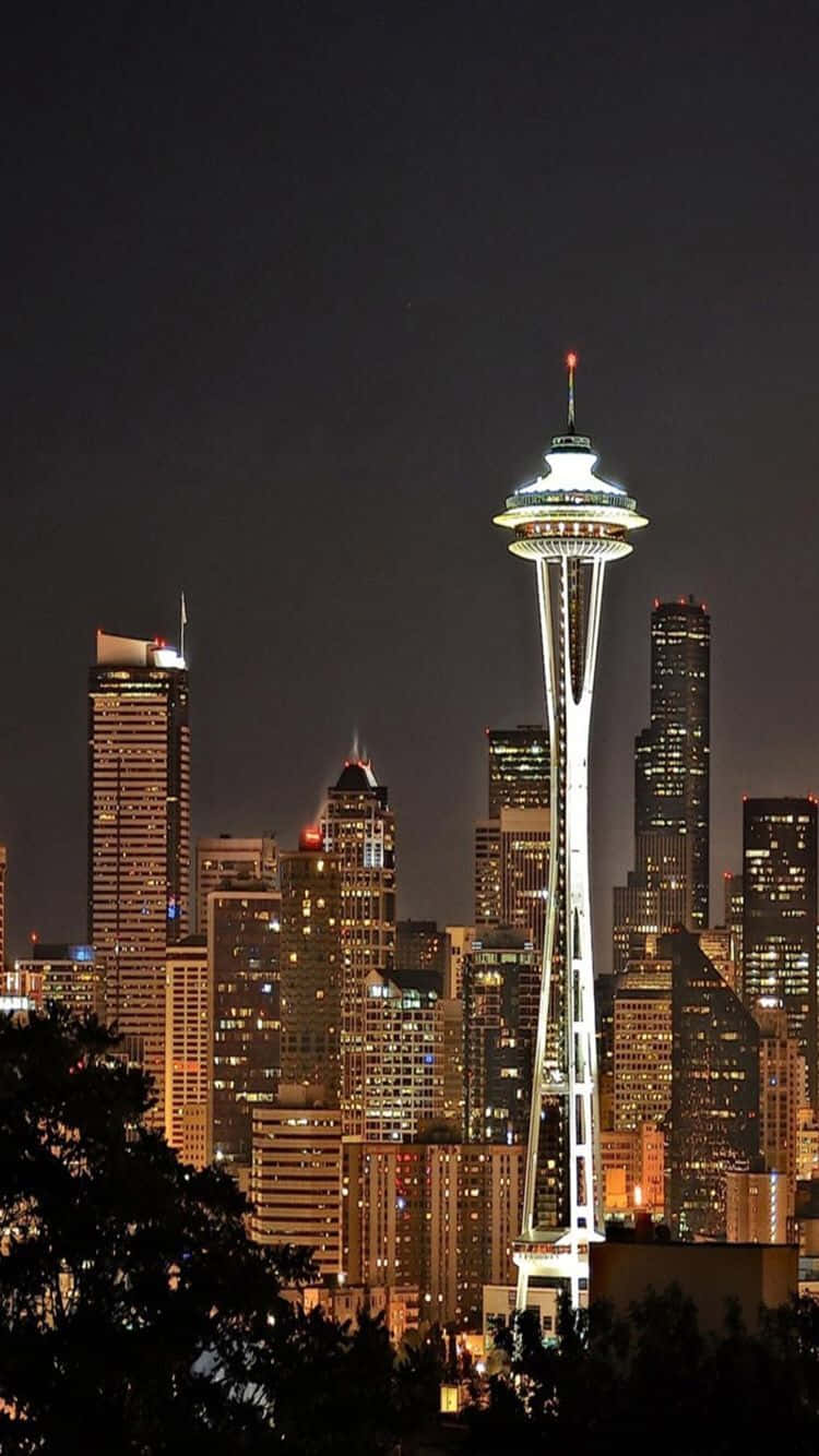 Papelde Parede Legal De Luzes Noturnas Da Cidade De Seattle. Papel de Parede