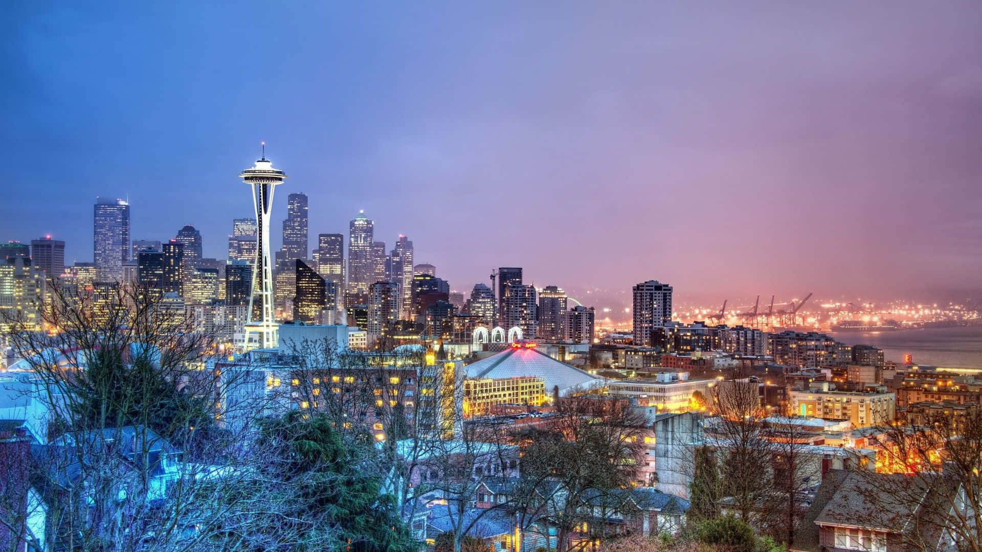 Cool Seattle City During Winter Wallpaper