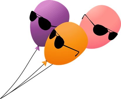 Cool Shades Balloons Vector PNG