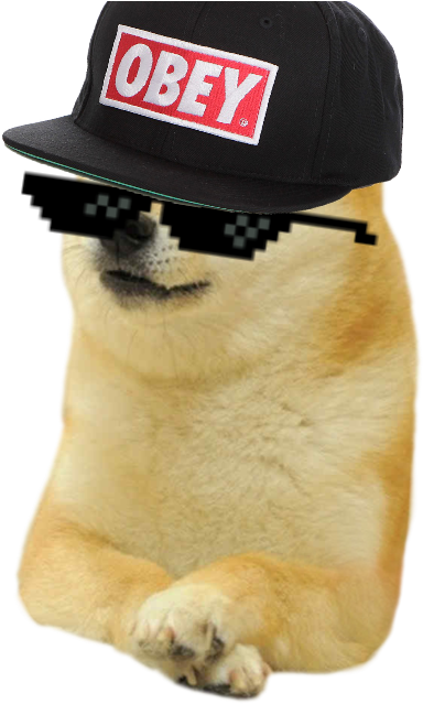 Cool Shiba Inu With Hatand Sunglasses.png PNG