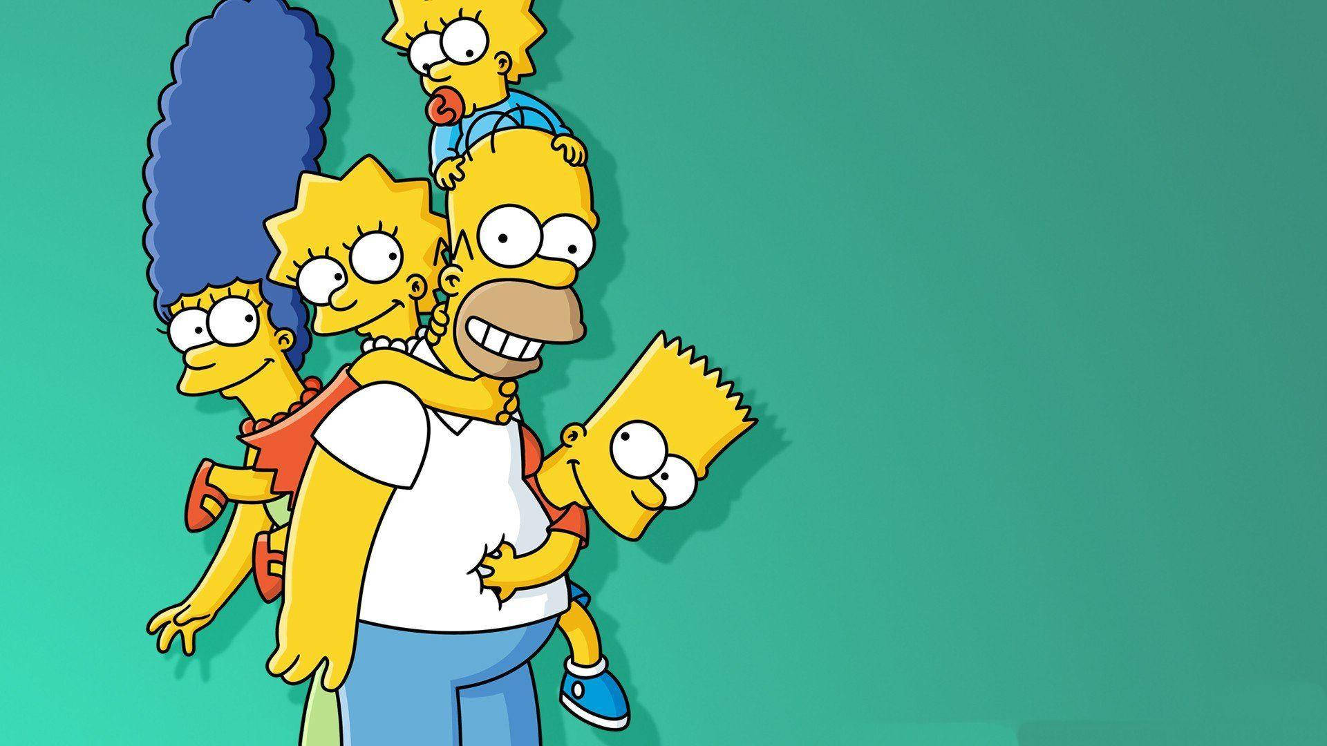 Cool Simpsons familie ikoner gør denne tapet sjov og interessant. Wallpaper