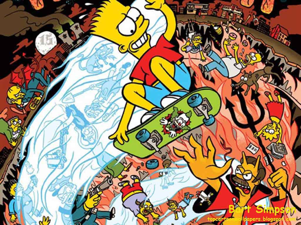 Det Simpsons skateboard-plakat Wallpaper