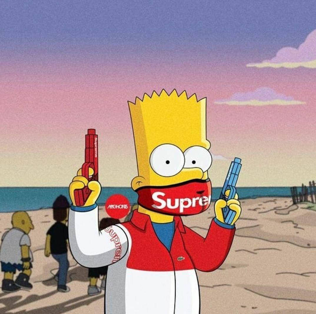 Cool Bart Simpson With Guns Wallpaper