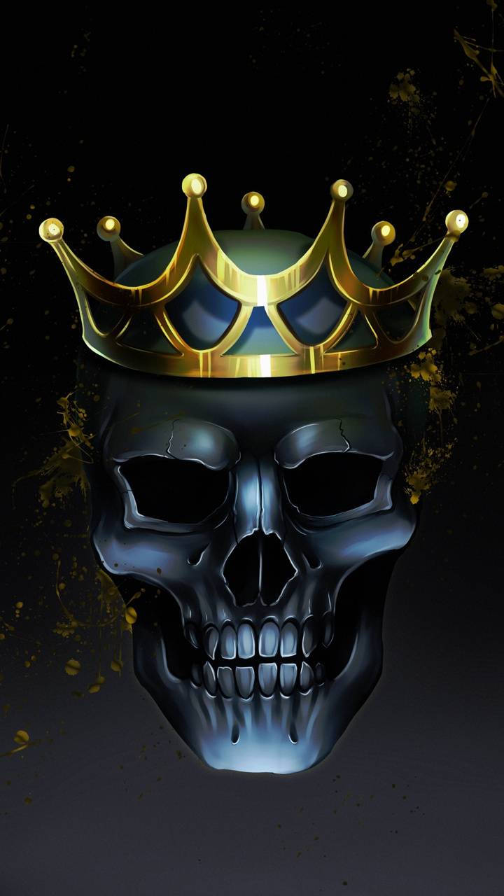 Kølige Skull King Logo Tapet Wallpaper