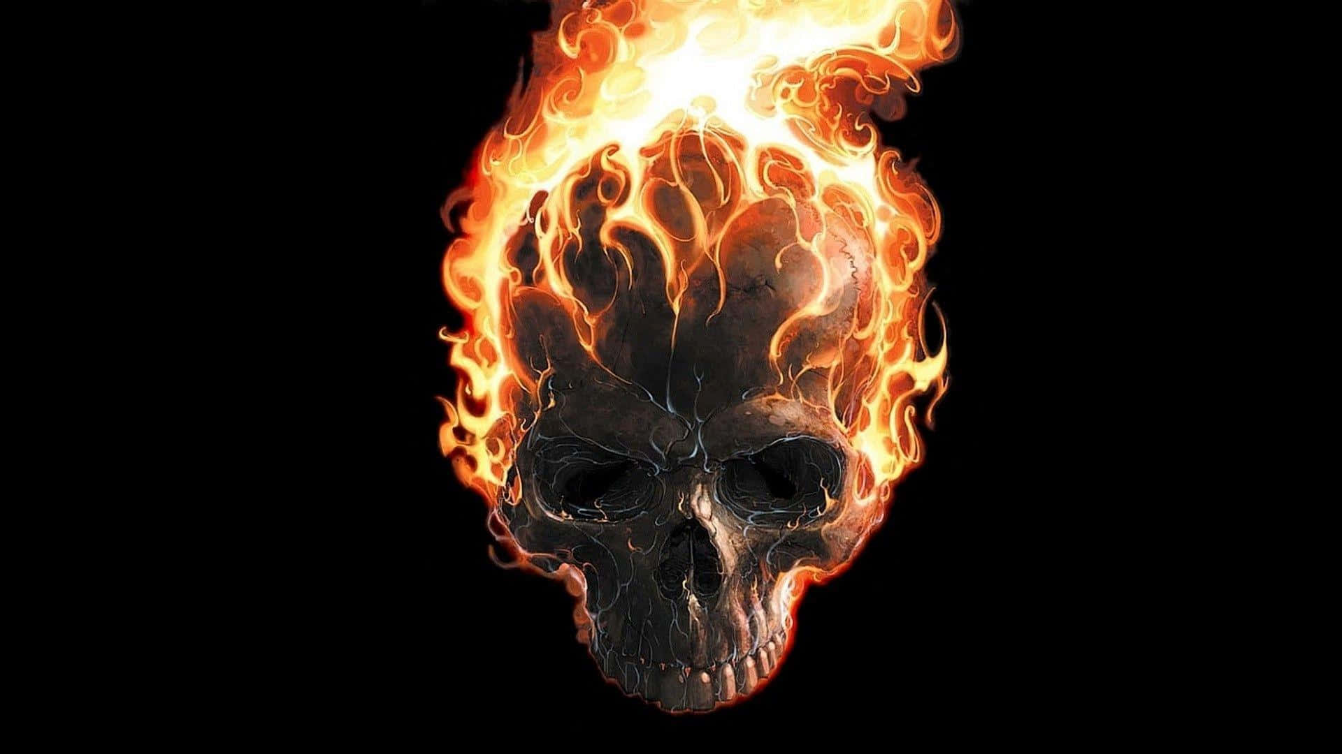A Skull With Flames On It