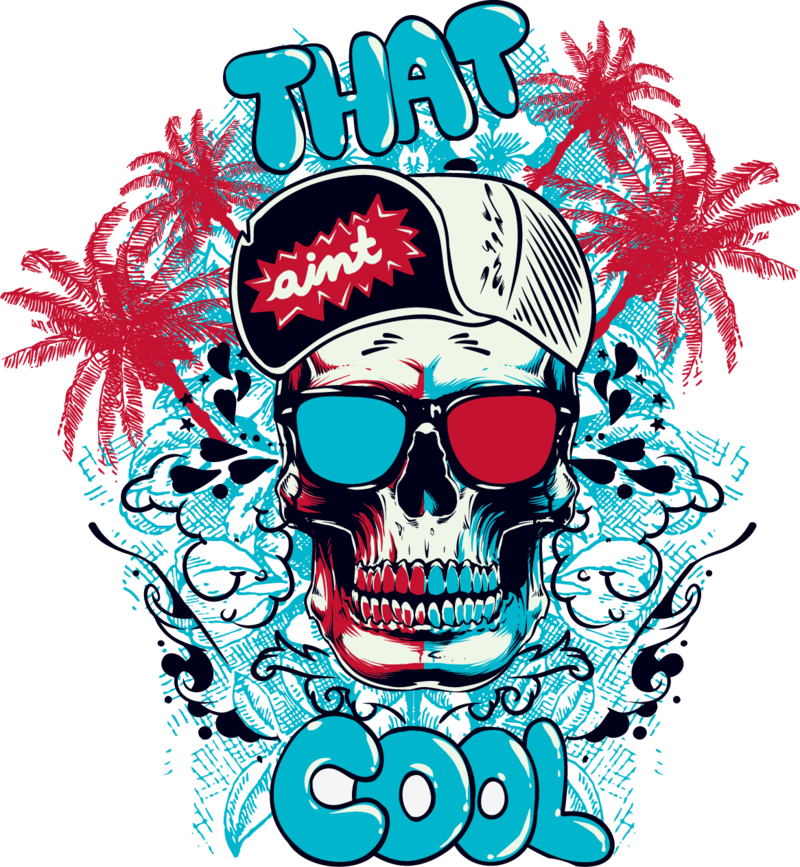 Cool Skullwith Capand Sunglasses PNG