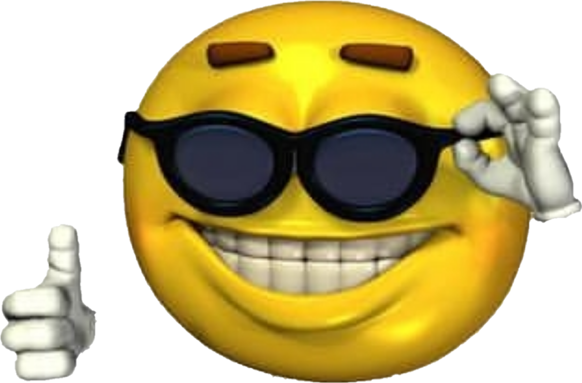 Cool Smiley Face Thumbs Up Emoji.png PNG