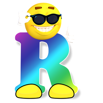 Cool Smiley Letter R PNG