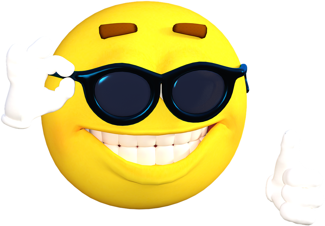 Cool Smiling Emoji With Sunglasses PNG