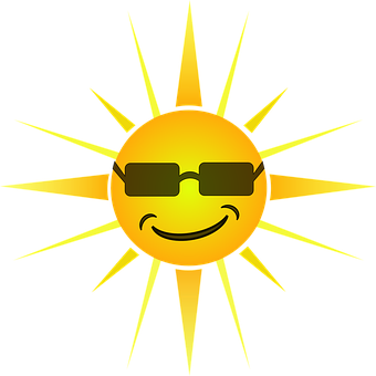 Cool Smiling Sun Graphic PNG