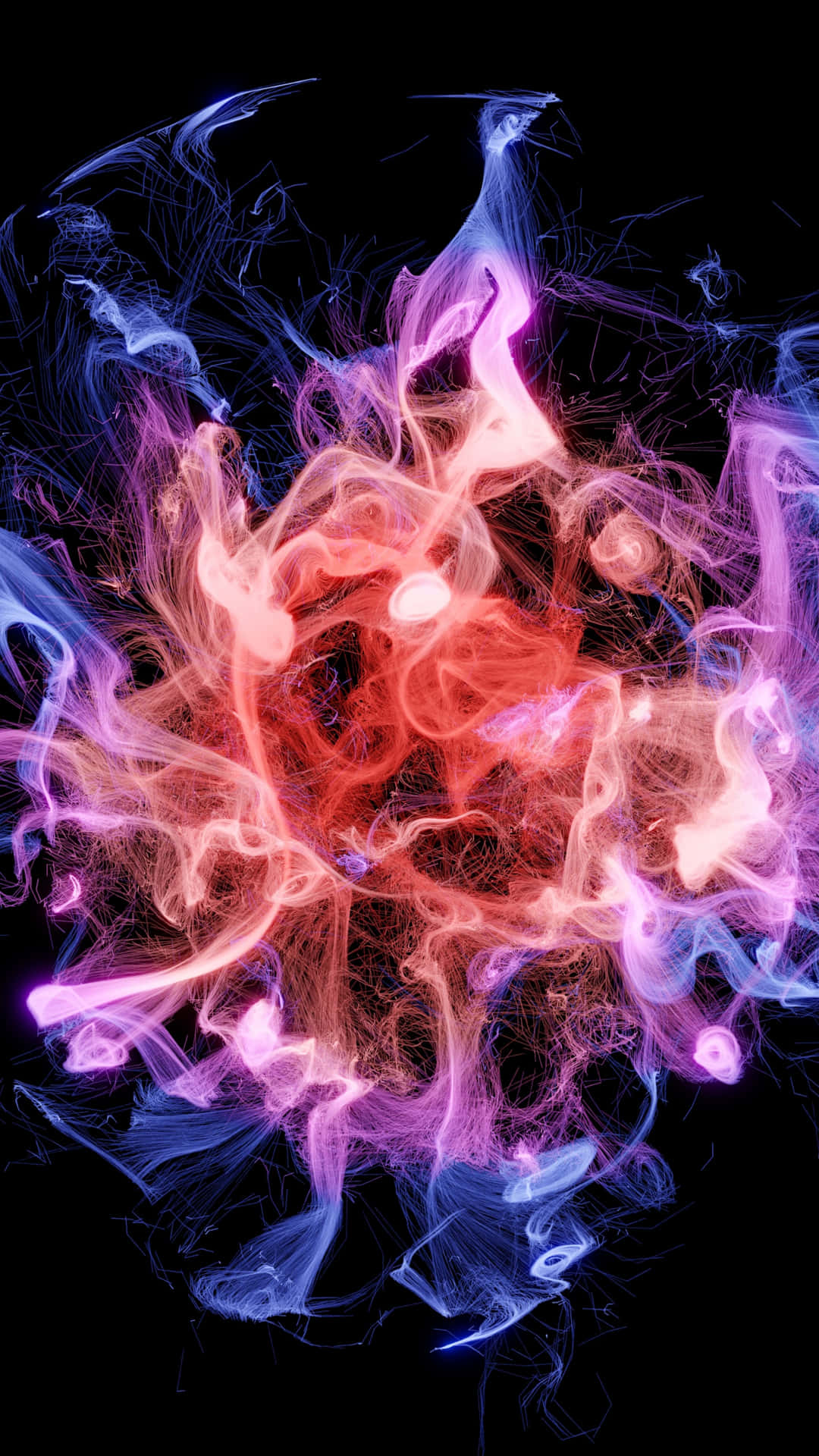 A Blue And Purple Smoke On A Black Background Wallpaper