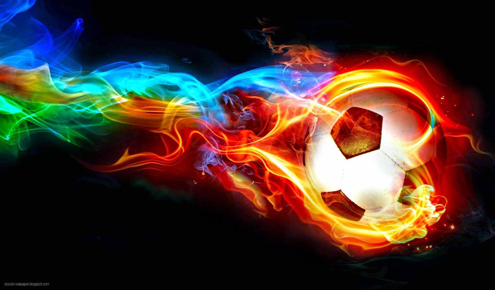 Cool Soccer Ball Blazing Fire