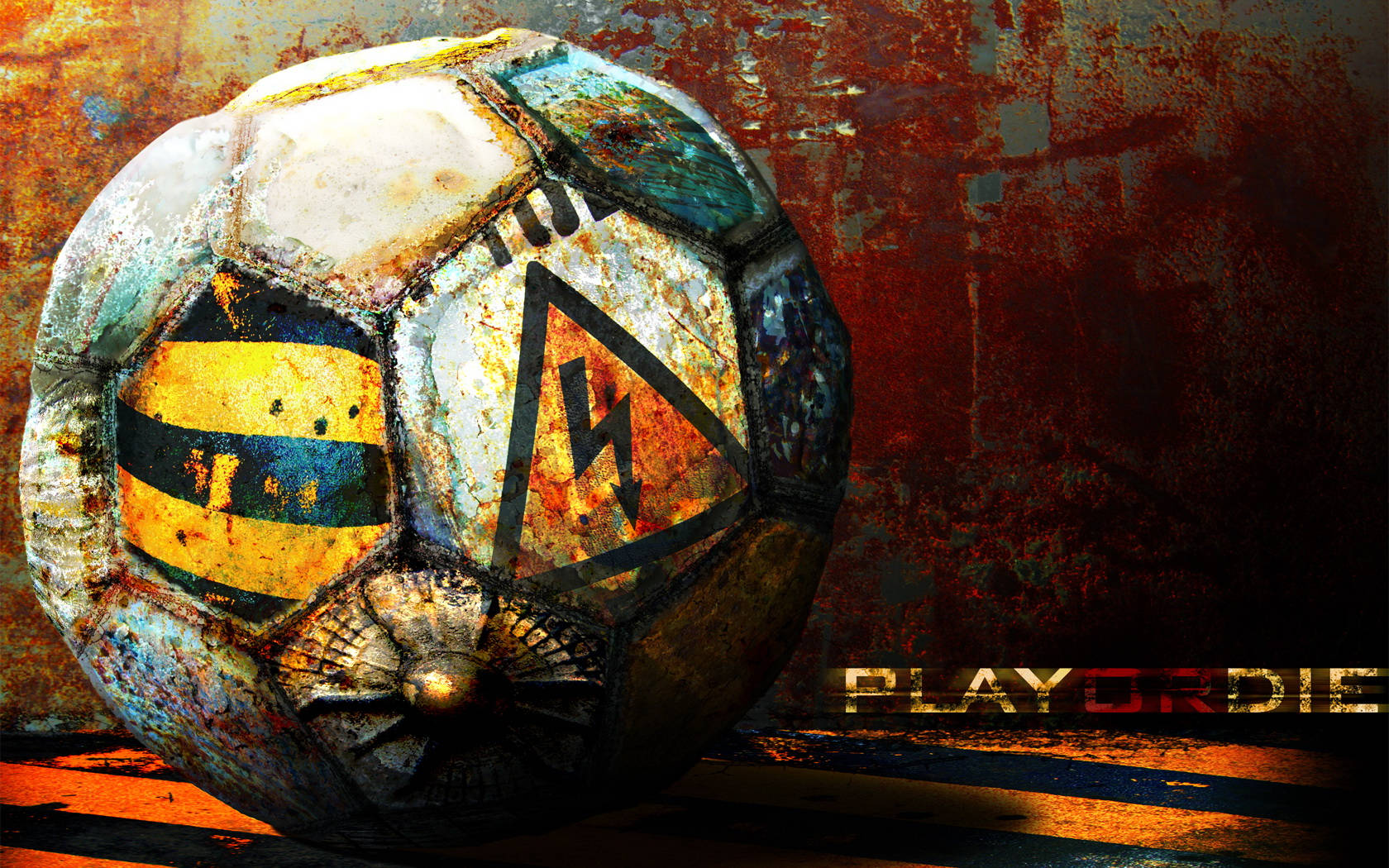 Cool Soccer Ball Grunge Design
