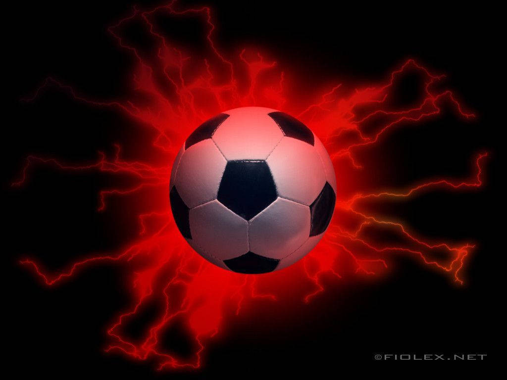 Cool Soccer Ball Red Flares Wallpaper