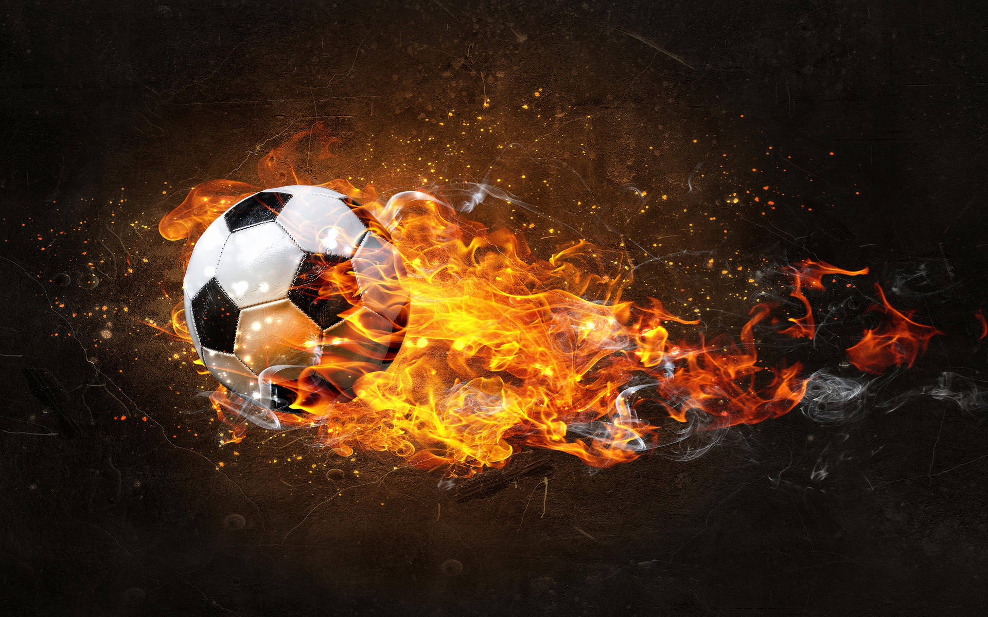 Coolefußball-desktop-hintergrundbild Mit Flammendem Ball Wallpaper