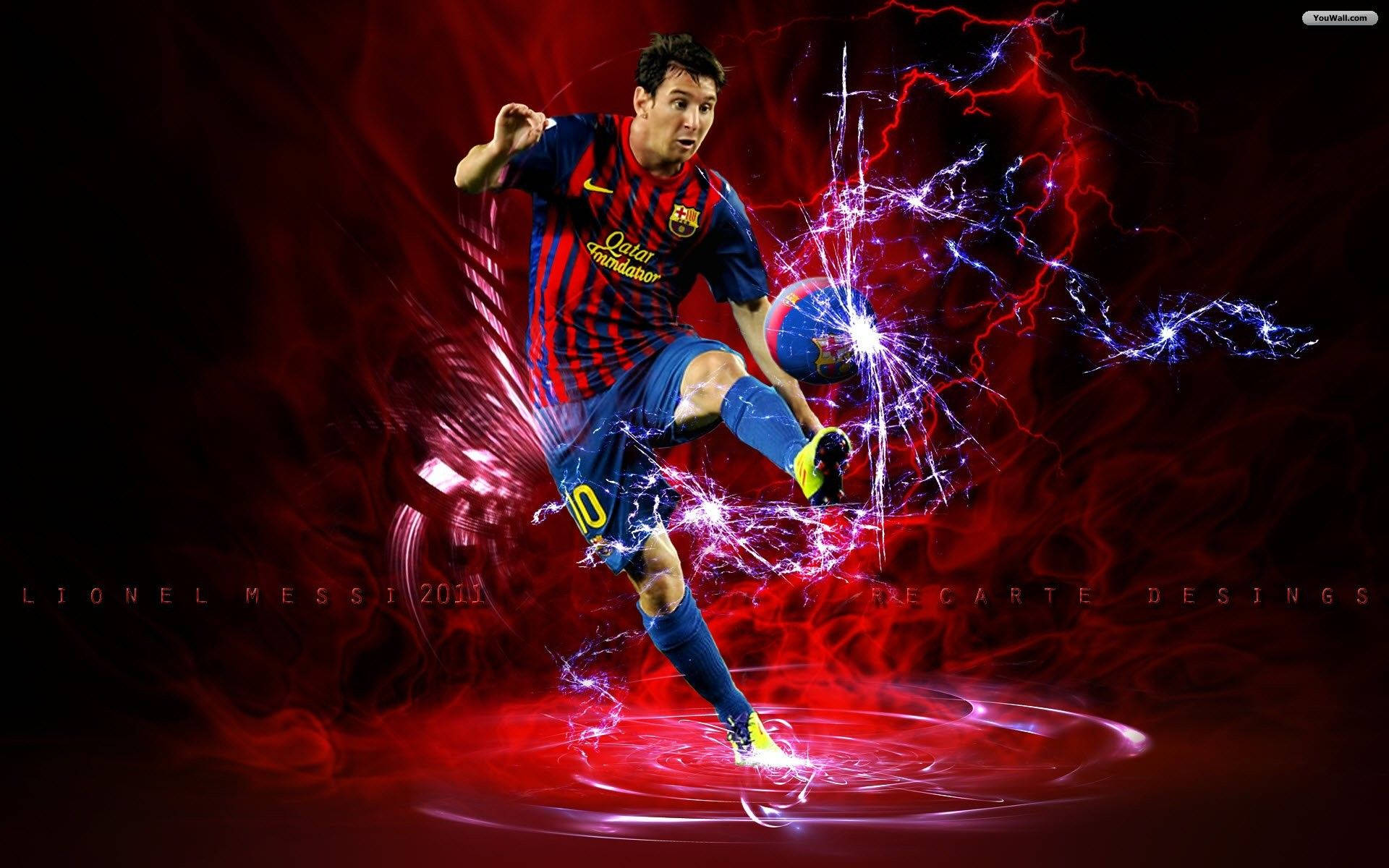 Cool Soccer Lionel Abstract Art Wallpaper
