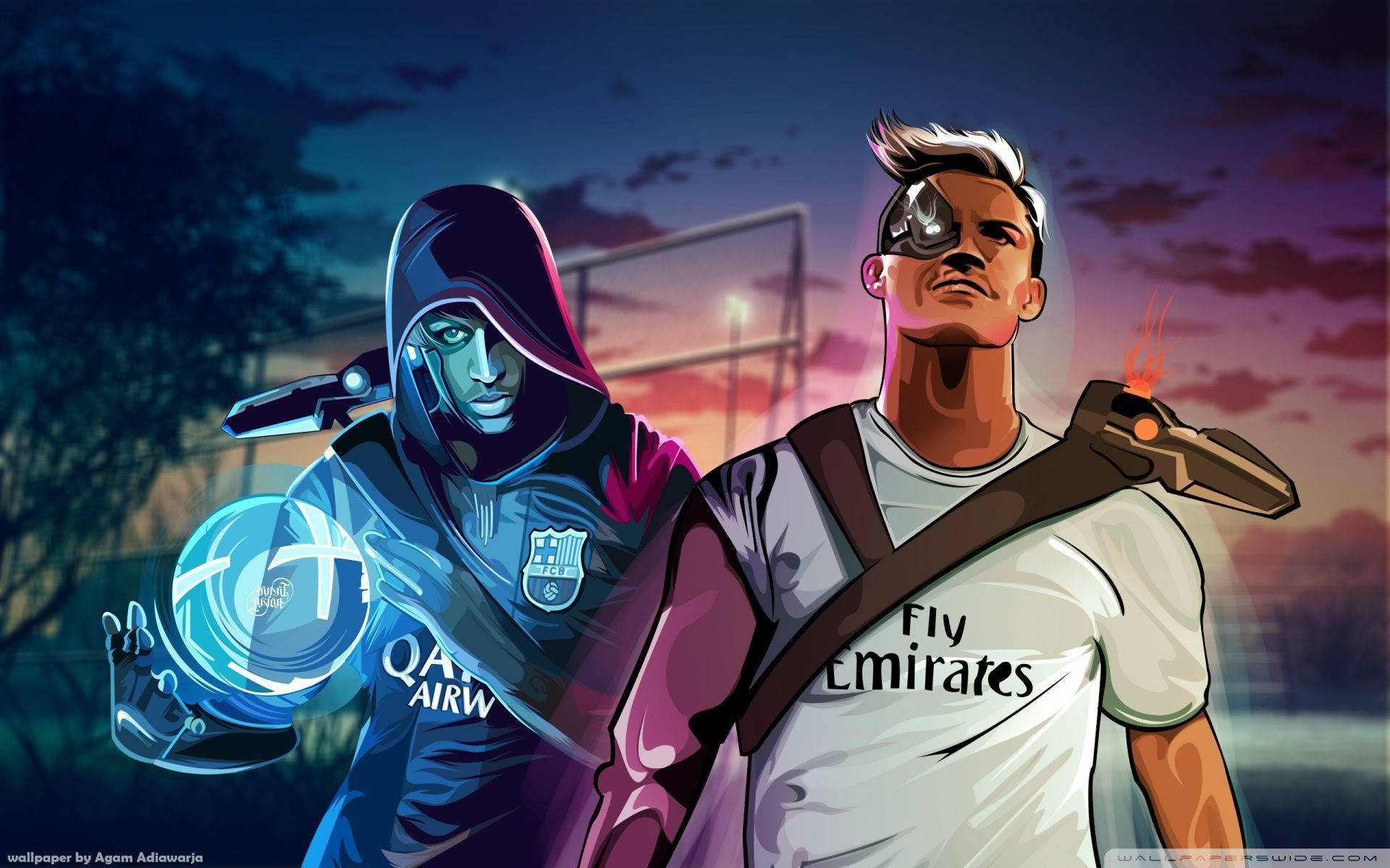 Download Cool Soccer Neymar And Ronaldo Cyborg Wallpaper 
