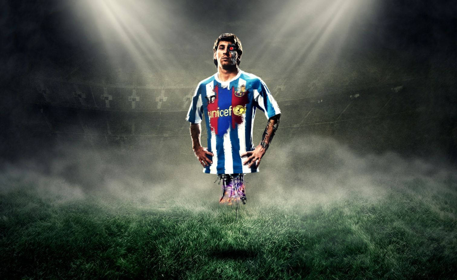 Cool Soccer Player Cyborg Messi Wallpaper