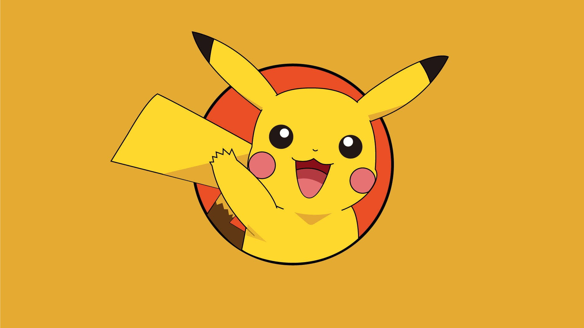Cool Sød Vinkende Pikachu Wallpaper