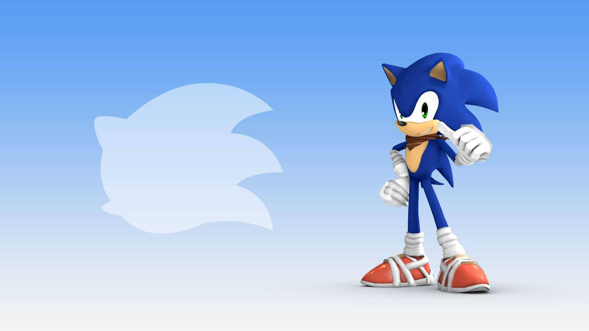 Framåtmed Cool Sonic Som Bakgrundsbild På Datorn Eller Mobilen. Wallpaper