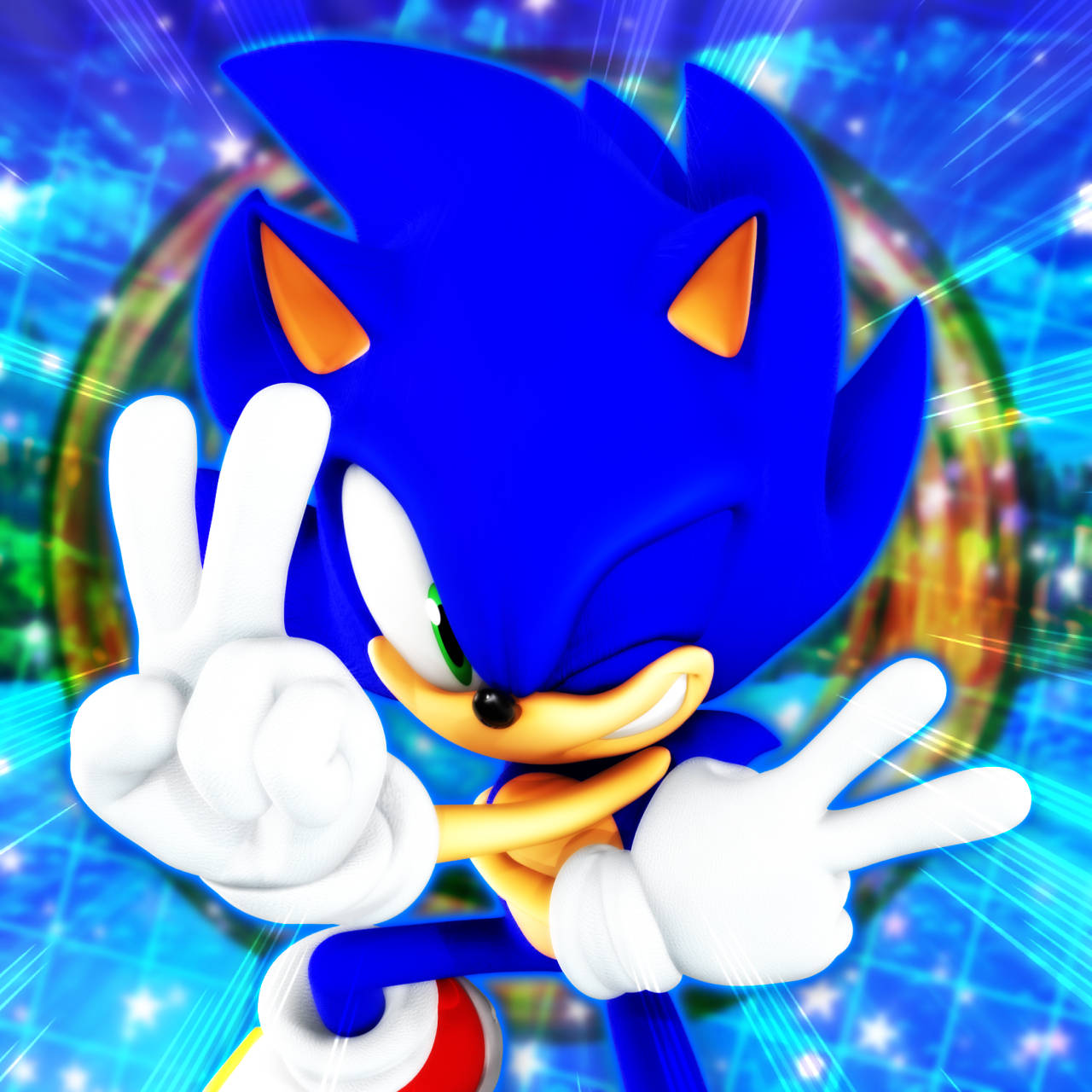 Genießeden Nervenkitzel Von Sonic In Coolem Sonic. Wallpaper