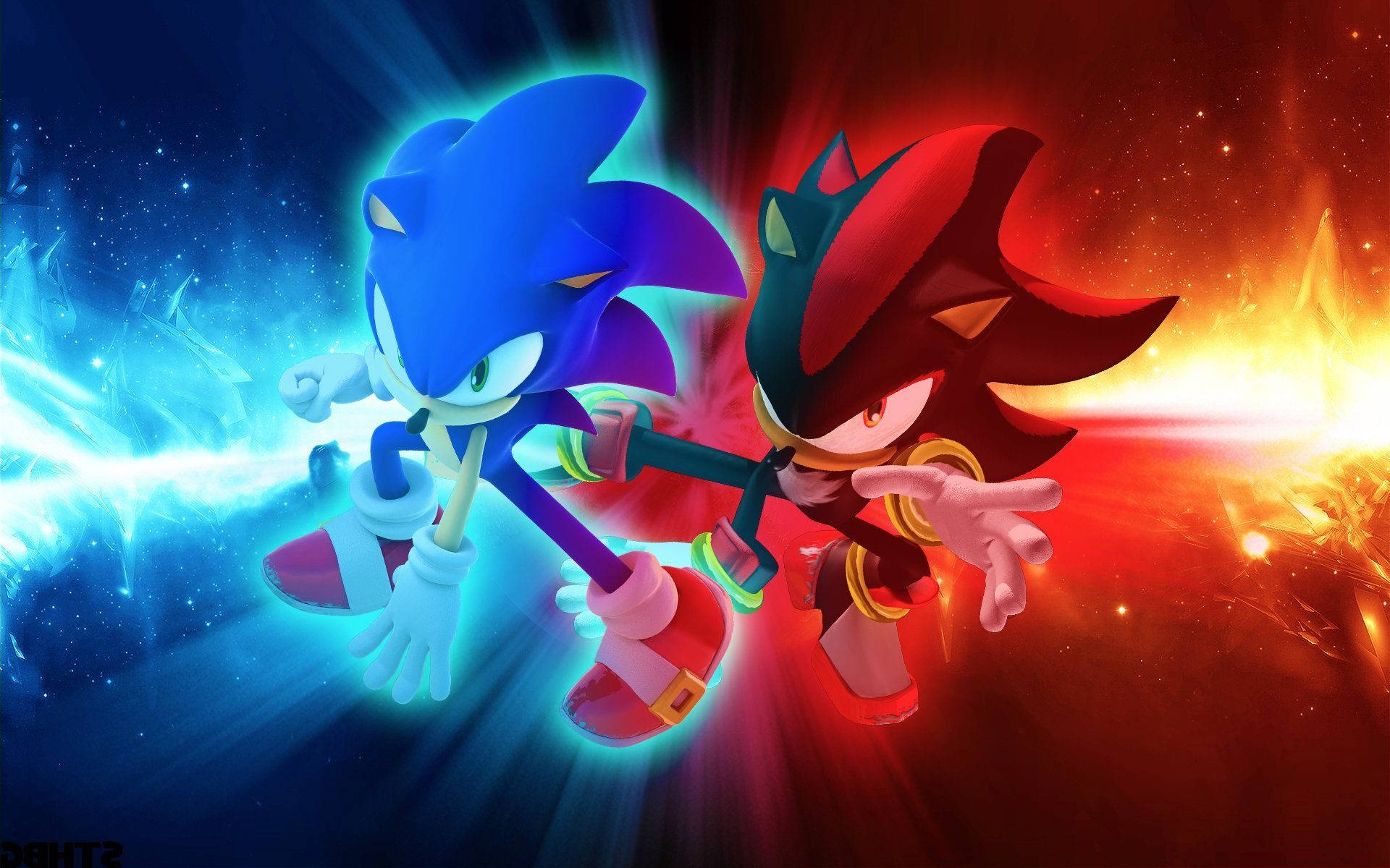 Coolsonic Och Dark Sonic. (note: Since The Concept Of Computer Or Mobile Wallpaper Is Not Explicitly Mentioned, I Assumed That This Phrase Is To Be Used As The Actual Wallpaper Title, And Not In A Sentence Describing The Wallpaper.) Wallpaper