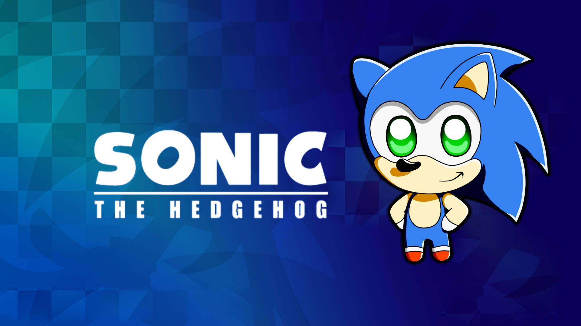 Spil som den ikoniske videospilkarakter, Sonic the Hedgehog. Wallpaper