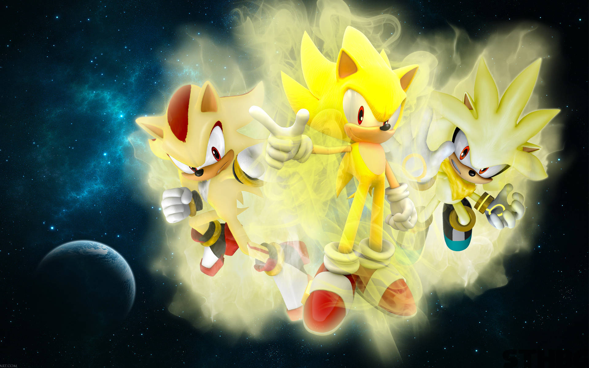 Få et kick af hurtig og sjovt med cool Sonic! Wallpaper